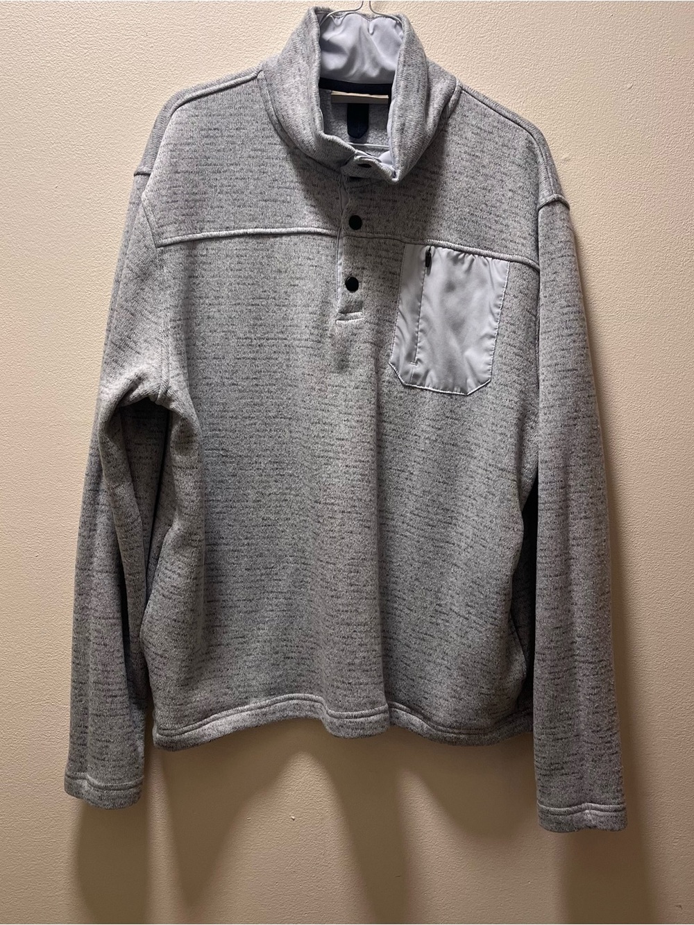 American Outback Casual Comfy 1/4 Snap Light Gray Pull-On Sweatshirt, Men’s, XL